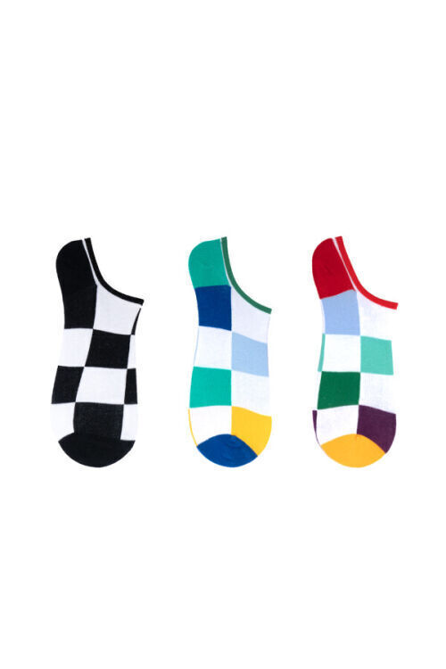 The Socks 3 Çift Desenli Görünmez (153P) Renkli Erkek Çorap - The Socks (1)