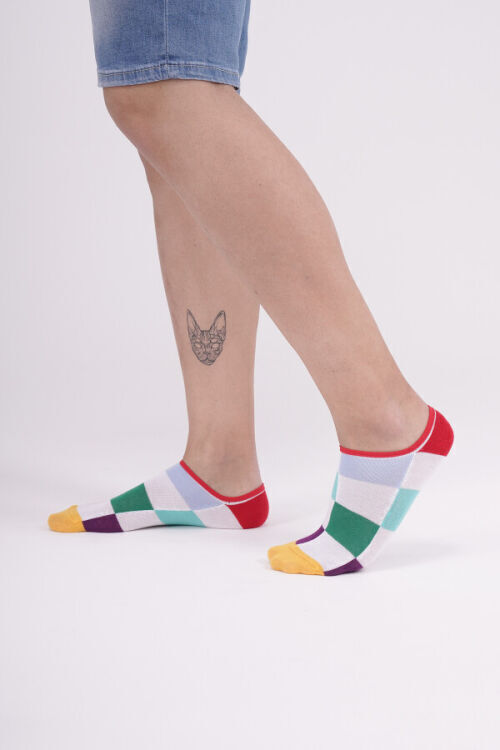 The Socks 3 Çift Desenli Görünmez (153P) Renkli Erkek Çorap - 3
