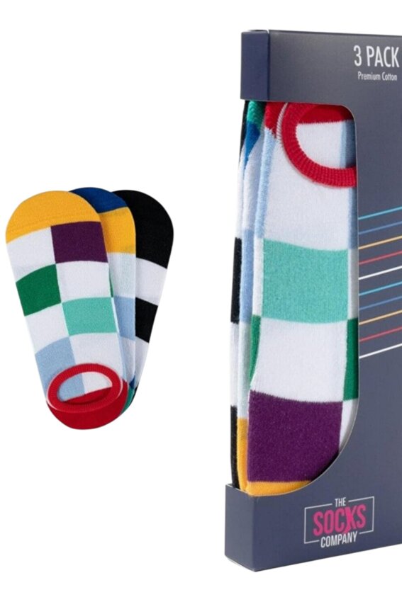 The Socks 3 Çift Desenli Görünmez (153P) Renkli Erkek Çorap - 1