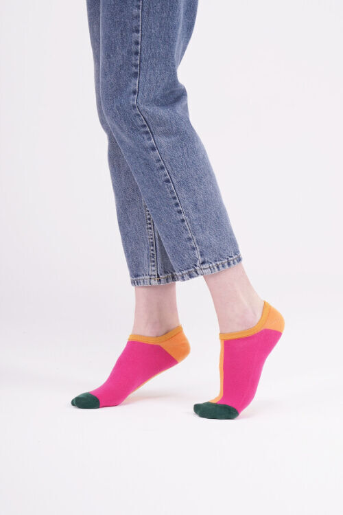 The Socks 3 Çift Desenli Görünmez (161P) Renkli Kadın Çorap - 3