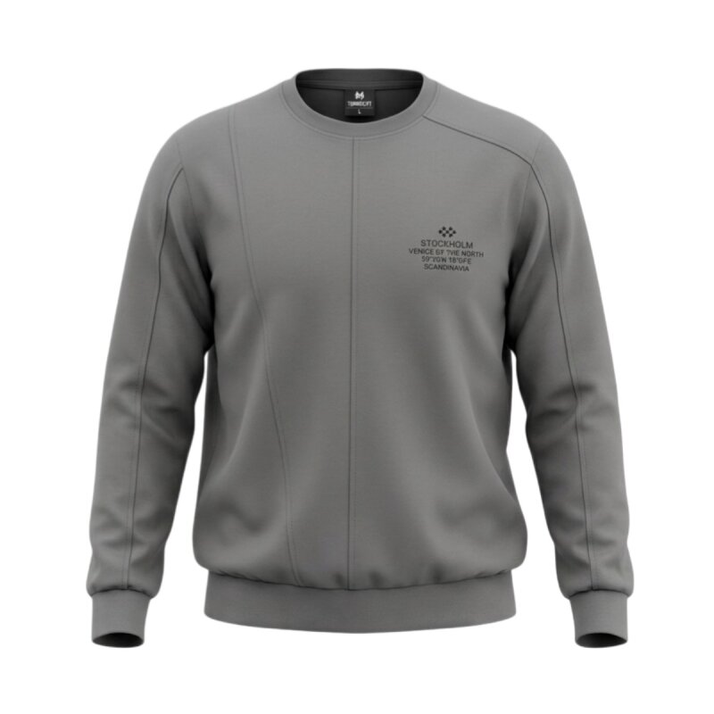 Tommy Life O Yaka Gri Erkek Sweatshirt - Tommy Life