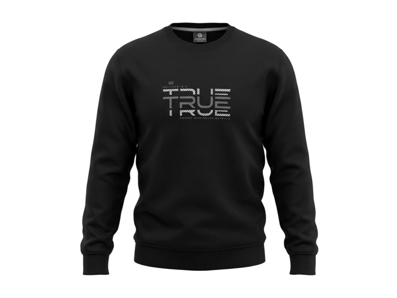 Tommy Life O Yaka Siyah Erkek Sweatshirt - Tommy Life
