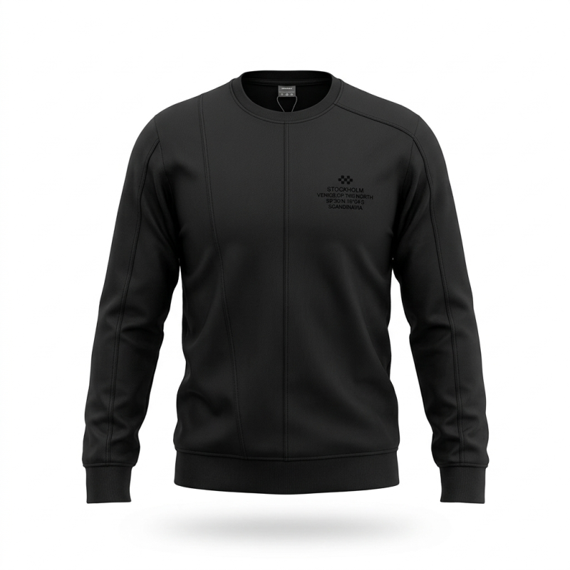 Tommy Life O Yaka Siyah Erkek Sweatshirt - Tommy Life