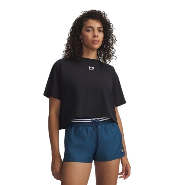 Under Armour UA Rival Boxy Tee Solid Siyah Kadın Tshirt - Under Armour