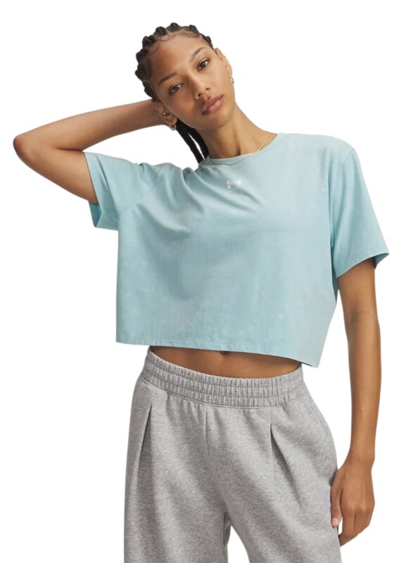 Under Armour UA Rival Boxy Tee Wash Mavi Kadın Tshirt - Under Armour