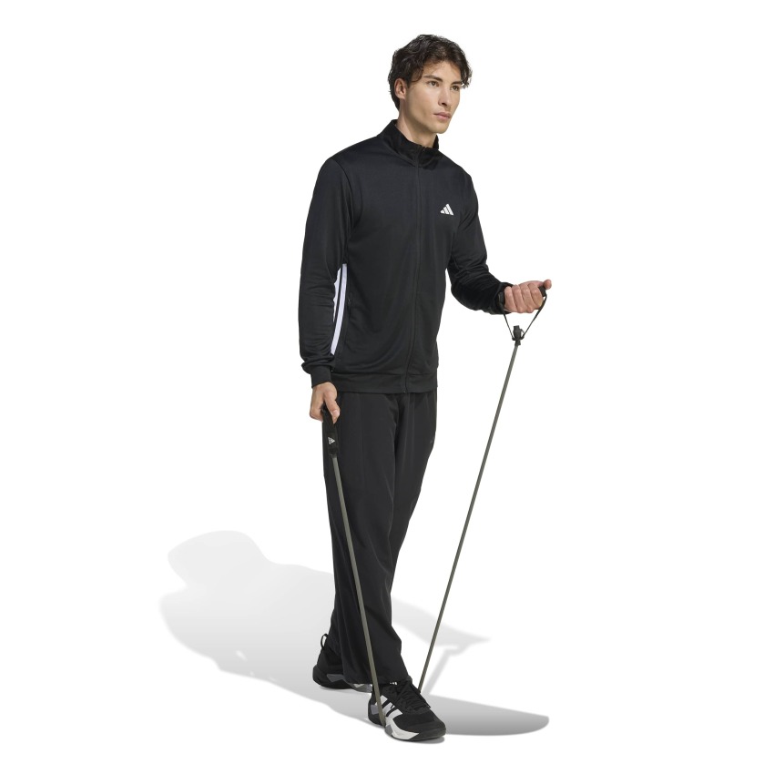 Adidas Workout Essentials All-Set 3-Stripes Örgü Siyah Erkek Eşofman Takımı - 3