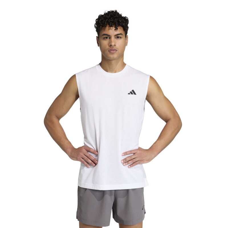 Adidas Workout Essentials Feelready Kolsuz Beyaz Erkek Atlet - Adidas
