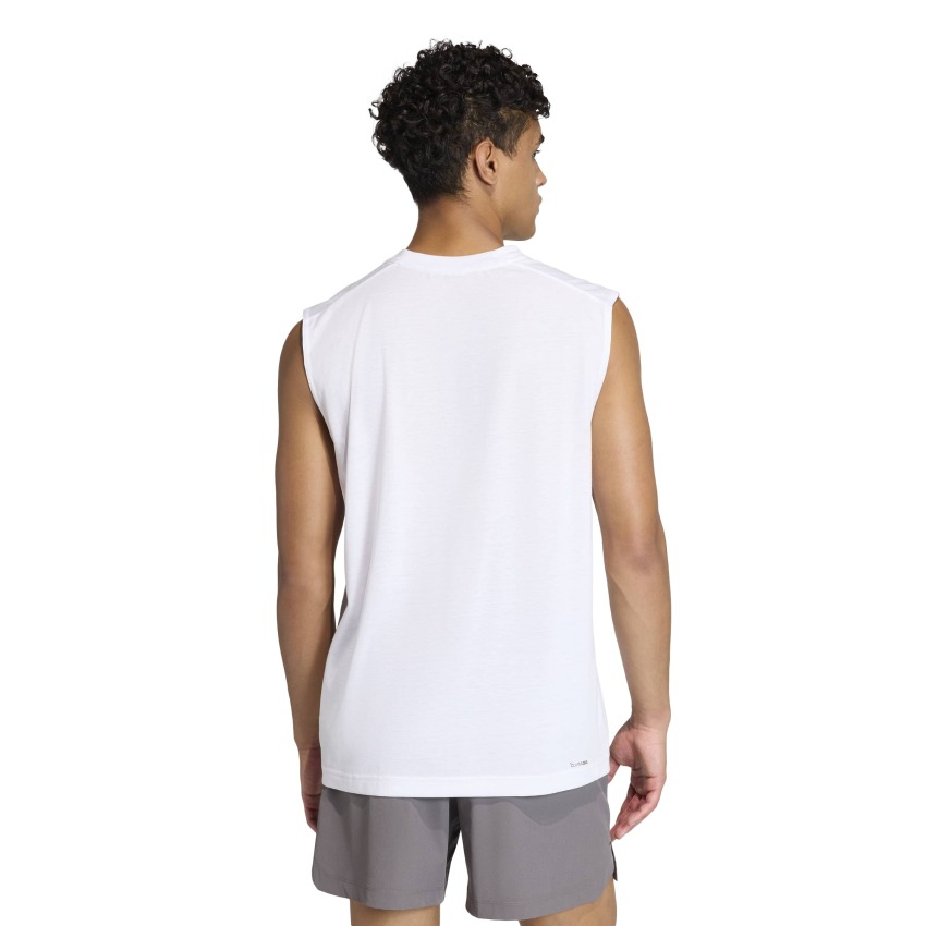 Adidas Workout Essentials Feelready Kolsuz Beyaz Erkek Atlet - 2