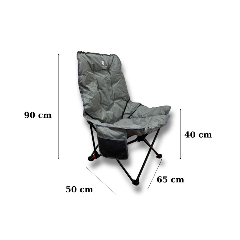 Windcamp Katlanır (Bel Korunaklı) Gri Unisex Kamp Sandalyesi - 5