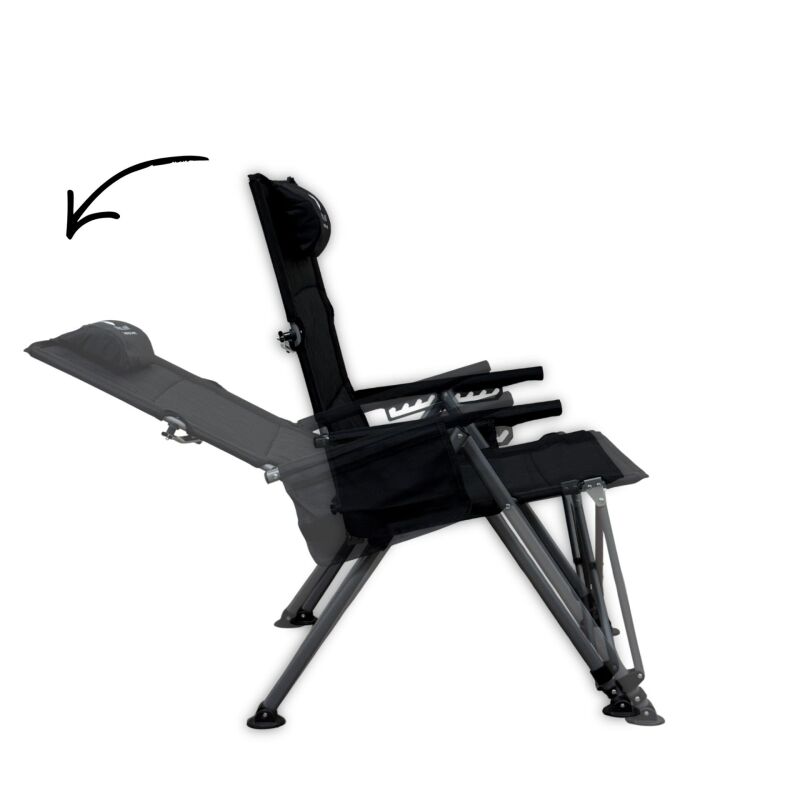 Windcamp Katlanır Premium Sırt Ayarlanabilir Siyah Unisex Kamp Sandalyesi - 3
